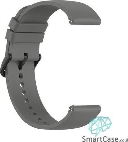 רצועת סיליקון חלקה Quick Release 20mm אבזם שחור Dark gray
