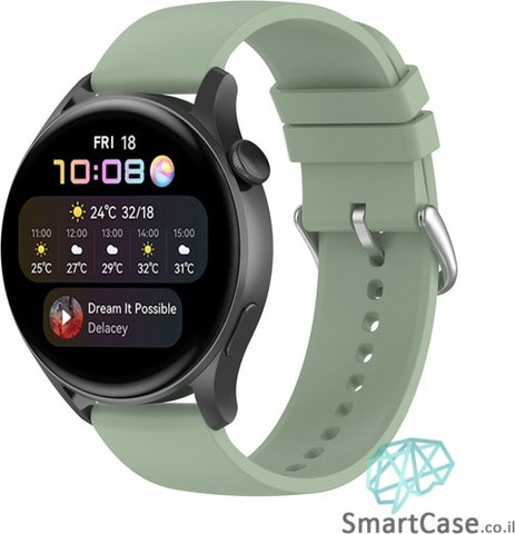 רצועת סיליקון חלקה Quick Release 20mm אבזם כסוף Ice lake green