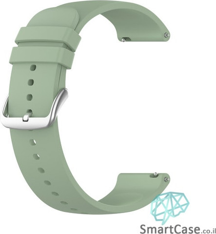 רצועת סיליקון חלקה Quick Release 20mm אבזם כסוף Ice lake green