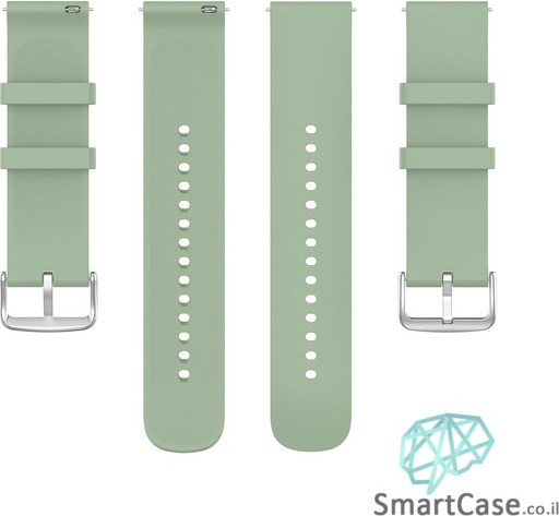 רצועת סיליקון חלקה Quick Release 20mm אבזם כסוף Ice lake green