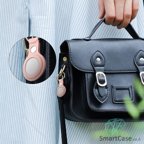כיסוי עור פרימיום לאייר תג / Apple leather AirTag בצבע ורוד