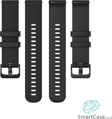 רצועת סיליקון שחור עם אבזם Quick Release 20mm
