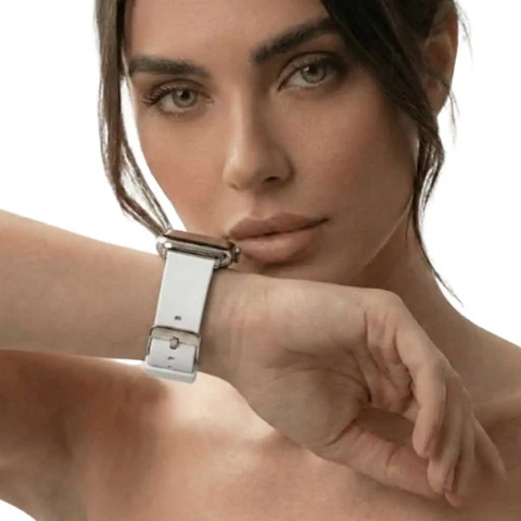 רצועת גומי 44/45/46/49mm מסוג Hypoallergenic FKM Classic אבזם כסוף White