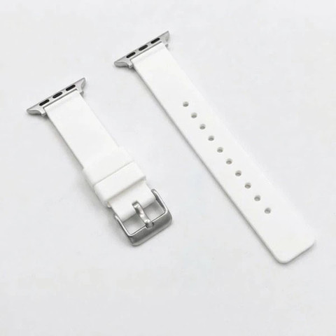 רצועת גומי 44/45/46/49mm מסוג Hypoallergenic FKM Classic אבזם כסוף White