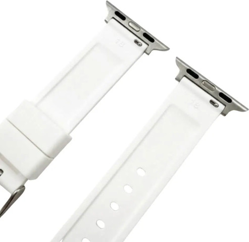 רצועת גומי 44/45/46/49mm מסוג Hypoallergenic FKM Classic אבזם כסוף White