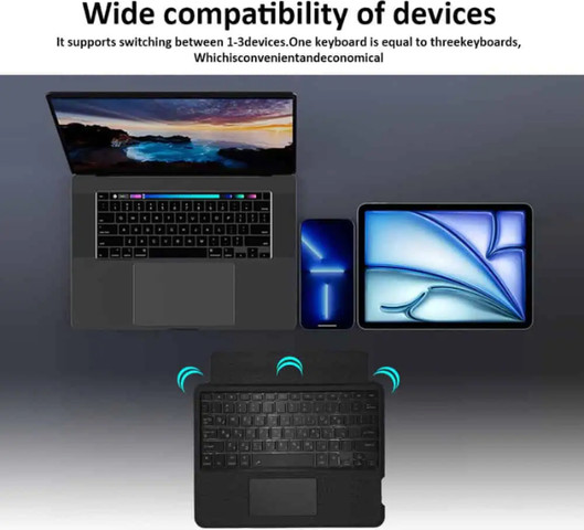 כיסוי מקלדת פרימיום מתקפל iPad Air 13 אינץ M2/M3/M4 עברית אנגלית