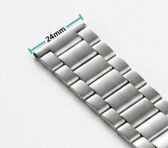 רצועה אוניברסלית 24mm עם אבזם לחץ Three Bead כסוף דגם WS02