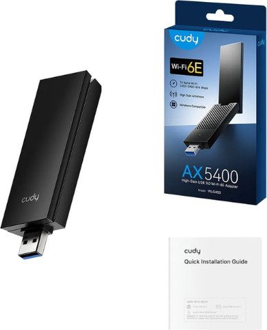 מתאם רשת אלחוטי Cudy AX5400 Tri-Band Wi-Fi 6E USB 3.0 WU5400