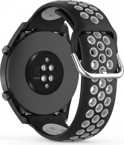 רצועת סיליקון ספורט 20mm שחור אפור Quick Release סגירה פנימית