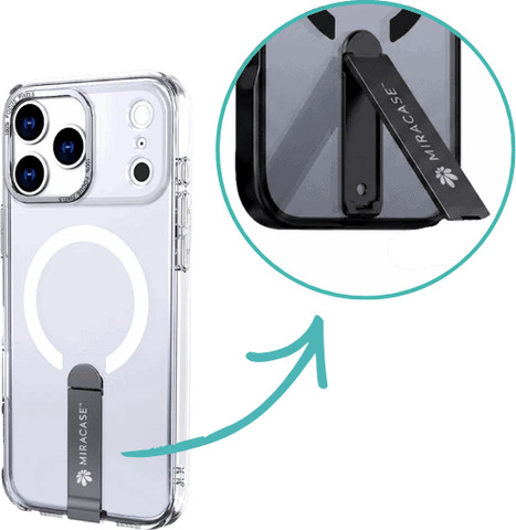 כיסוי MagSafe שקוף עם מעמד iPhone 17 Pro Max Miracase MIRASTAND