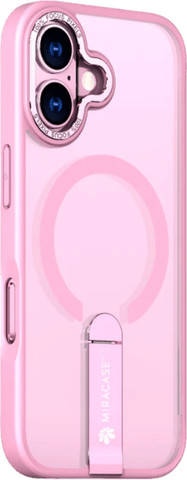 כיסוי MagSafe ורוד עם מעמד iPhone 17 MIRASTAND Miracase