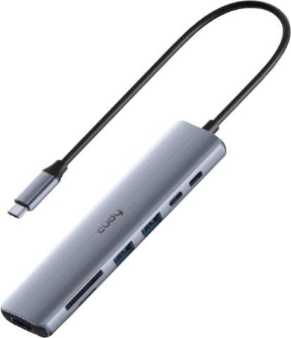 תחנת עגינה מפצל 7 יציאות USB-C Hub 4K HDMI 100W CUDY UH407