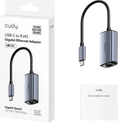 מתאם רשת 2.5Gbps USB-C ל-RJ45 Ethernet Cudy UE25C