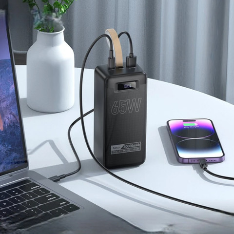סוללת גיבוי עוצמתית Hoco DB82 65W PD 40000mAh טעינה מהירה למחשבים ניידים וסמארטפונים