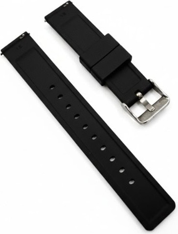 רצועת גומי Quick Release 18mm מסוג Hypoallergenic FKM Classic אבזם כסוף Black