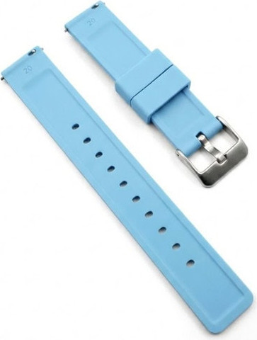 רצועת גומי Quick Release 20mm מסוג Hypoallergenic FKM Classic אבזם כסוף Light Blue