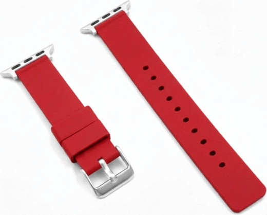 רצועת גומי 44/45/46/49mm מסוג Hypoallergenic FKM Classic אבזם כסוף Red