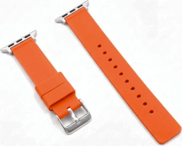 רצועת גומי 44/45/46/49mm מסוג Hypoallergenic FKM Classic אבזם כסוף Orange