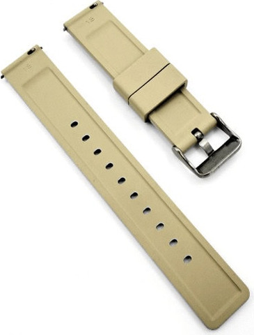 רצועת גומי Quick Release 22mm מסוג Hypoallergenic FKM Classic אבזם כסוף Beige