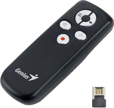 שלט מעביר מצגות אלחוטי עם לייזר Media Pointer 100 Genius