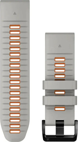 רצועת סיליקון מקורית לשעוני גרמין QuickFit 26MM Fog Gray/Ember Orange