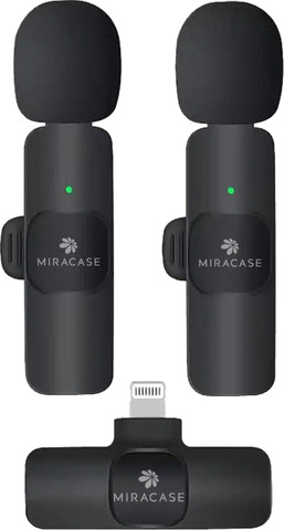 מיקרופון דש אלחוטי כפול Lightning MIRACASE MWML650