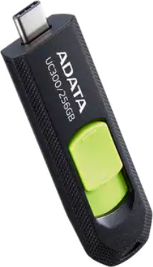 זיכרון נייד USB-C דגם UC300 נפח 256GB מבית Adata צבע שחור ירוק