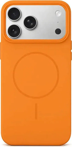 כיסוי קטיפה סיליקון ל-iPhone 17 Pro Max תומך MagSafe כתום