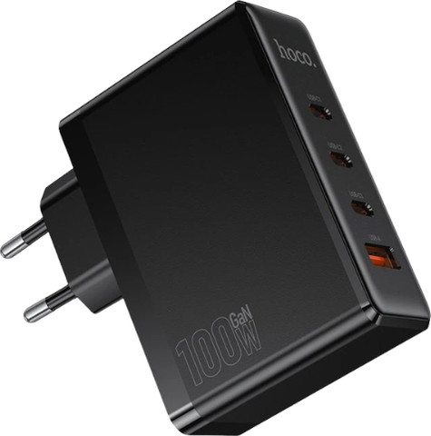 מטען קיר מהיר 100W עם 4 יציאות USB-C ו-USB-A HOCO N85