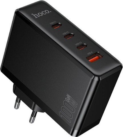 מטען קיר מהיר 100W עם 4 יציאות USB-C ו-USB-A HOCO N85