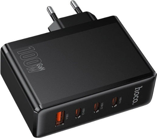 מטען קיר מהיר 100W עם 4 יציאות USB-C ו-USB-A HOCO N85