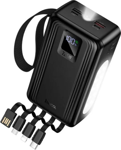 סוללת גיבוי 30,000mAh טעינה מהירה 22.5W עם 4 כבלים מובנים Hoco J173A