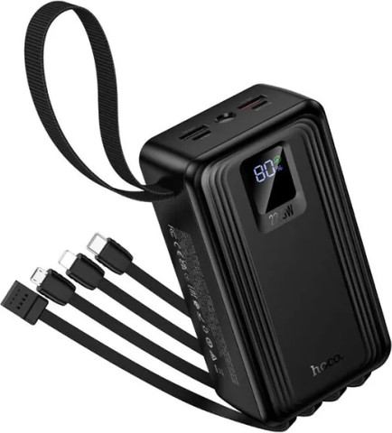 סוללת גיבוי 30,000mAh טעינה מהירה 22.5W עם 4 כבלים מובנים Hoco J173A