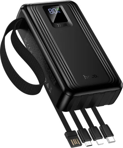 סוללת גיבוי 20000mAh טעינה מהירה 22.5W עם 4 כבלים מובנים ופנס Hoco J173