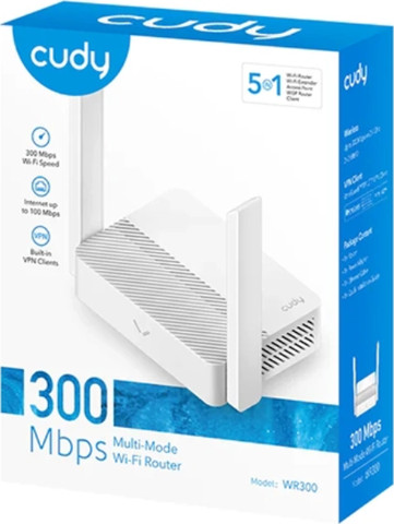 ראוטר WiFi 300Mbps עם 4 פורטים ותמיכת Mesh Cudy WR300