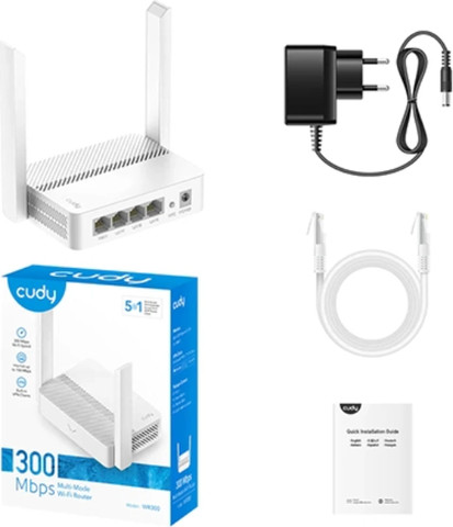 ראוטר WiFi 300Mbps עם 4 פורטים ותמיכת Mesh Cudy WR300