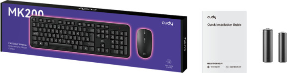 סט מקלדת ועכבר אלחוטיים 1600 DPI דגם Cudy MK200 שחור