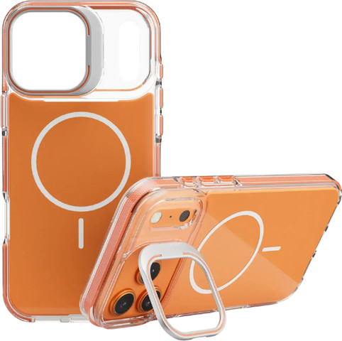 כיסוי שקוף MagSafe עם חלון iPhone 17 Pro Max Nanox Clear Orange