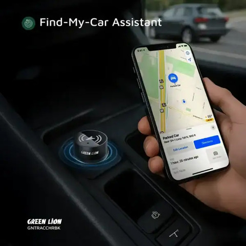 מטען לרכב משולב חיישן מעקב USB-C USB-A 30W דגם Green Lion Tracker Apple Find My