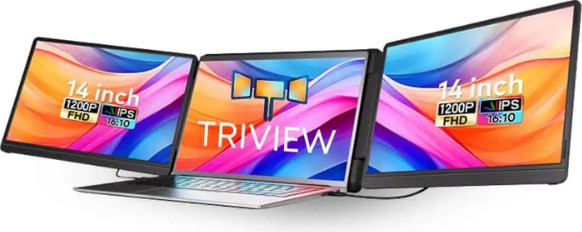 מסך נייד כפול 14 אינץ' IPS 1920×1200 USB-C + HDMI TRIVIEW S7-C