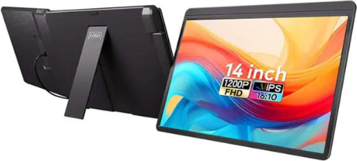מסך נייד כפול 14 אינץ' IPS 1920×1200 USB-C + HDMI TRIVIEW S7-C