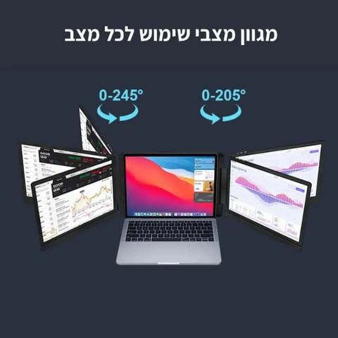 מסך נייד כפול 14 אינץ' IPS 1920×1200 USB-C + HDMI TRIVIEW S7-C