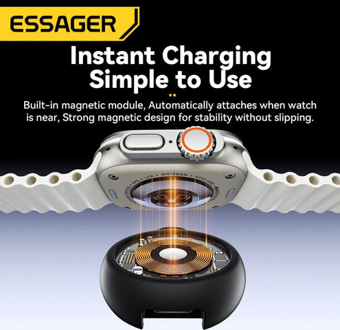 מטען אלחוטי מגנטי לשעון Apple Watch עם Type-C נייד ESSAGER ES-WC12