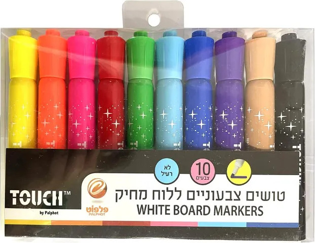 מארז 10 טושים צבעוניים ללוח מחיק 766944