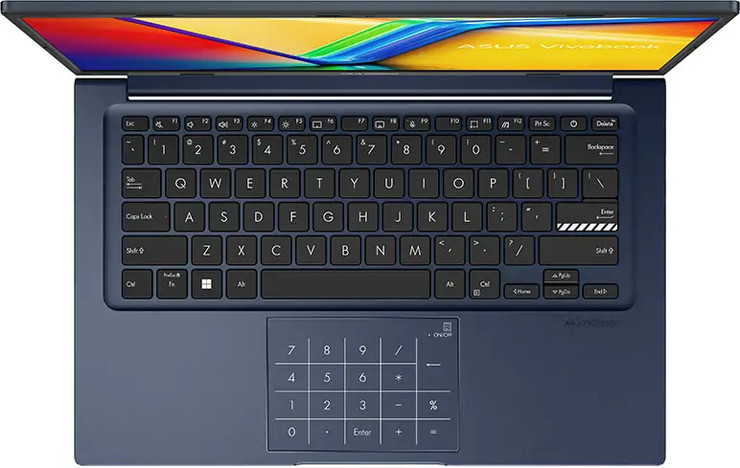 מחשב נייד אסוס - ASUS Vivobook 14 X1404ZA  i7-1255U 14.0 (1920×1080) Full HD 16GB DDR4 512GB SSD Quiet Blue