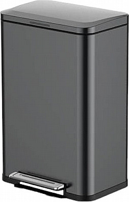 פח דוושה מט 50L ליטר HAUSER לה קיטשן La kitchenette - צבע שחור מט