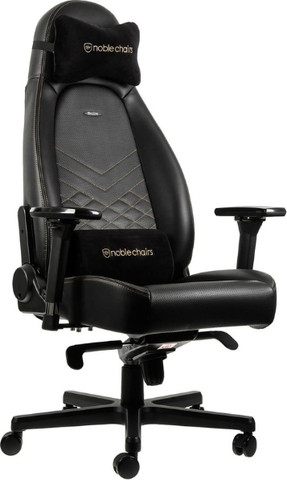 כיסא גיימינג Noblechairs ICON Black/Gold בצבע שחור/זהב