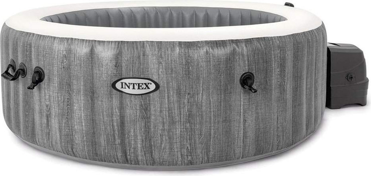 ג׳קוזי מתנפח INTEX עגול דמוי עץ בקוטר 1.96 מ׳ – מתאים ל־4 אנשים