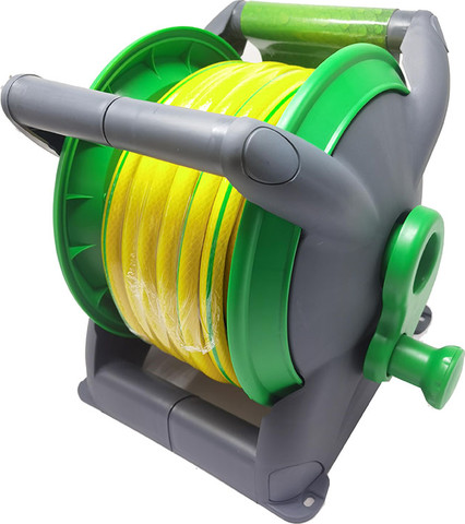 גלגלת ניידת עם צינור 20 מטר Green כולל אביזרים וזרנוק מים
