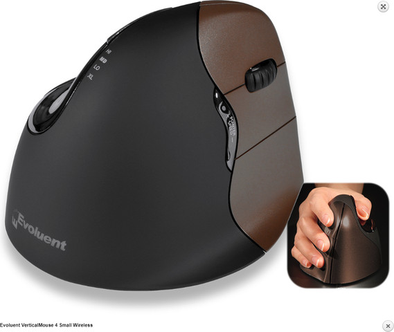 עכבר ארגונומי אנכי VerticalMouse 4 - EVOLUENT - ימין/שמאל חוטי/אלחוטי